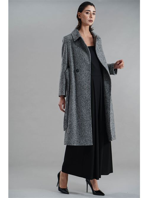 Cappotto in misto lana elmas phil | 050457BIANCO/NERO